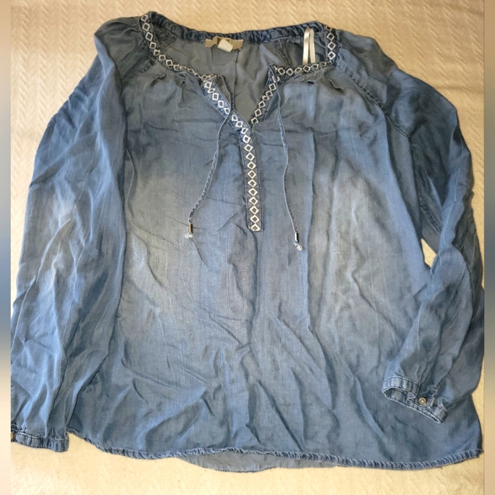 Vintage America Long Sleeve Demim Shirt Small NWOT